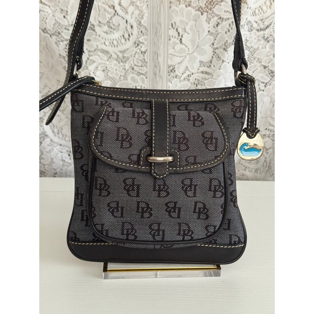 Vintage Y2K Dooney & Bourke DB Logo Jacquard Crossbody Bag
